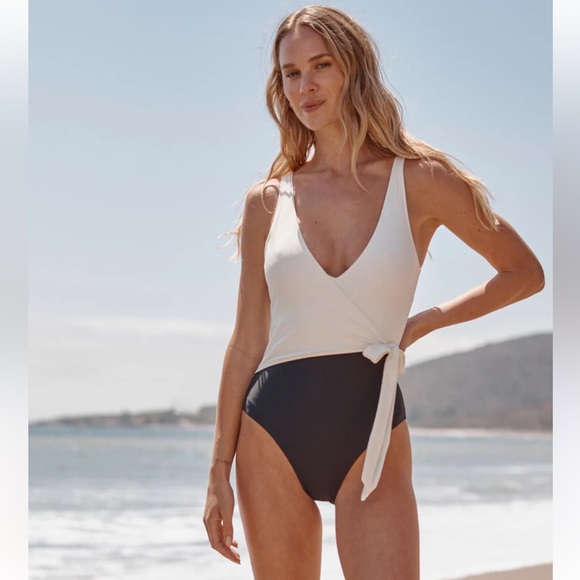 Summersalt Elegant Two-Tone Wrap Swimsuit - Picture 1 of 8